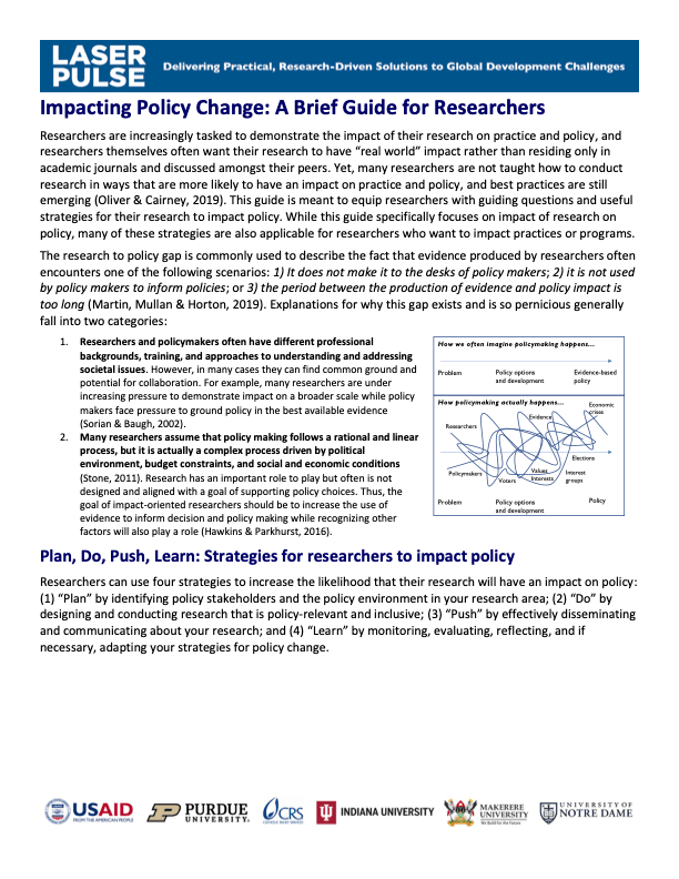 Impacting Policy Change Brief Guide for Researchers
