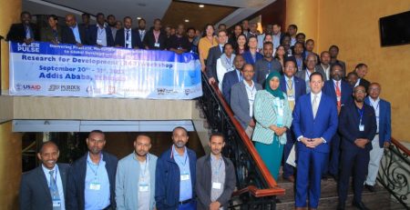 Workshop participants gathering for a photo in Addis Ababa