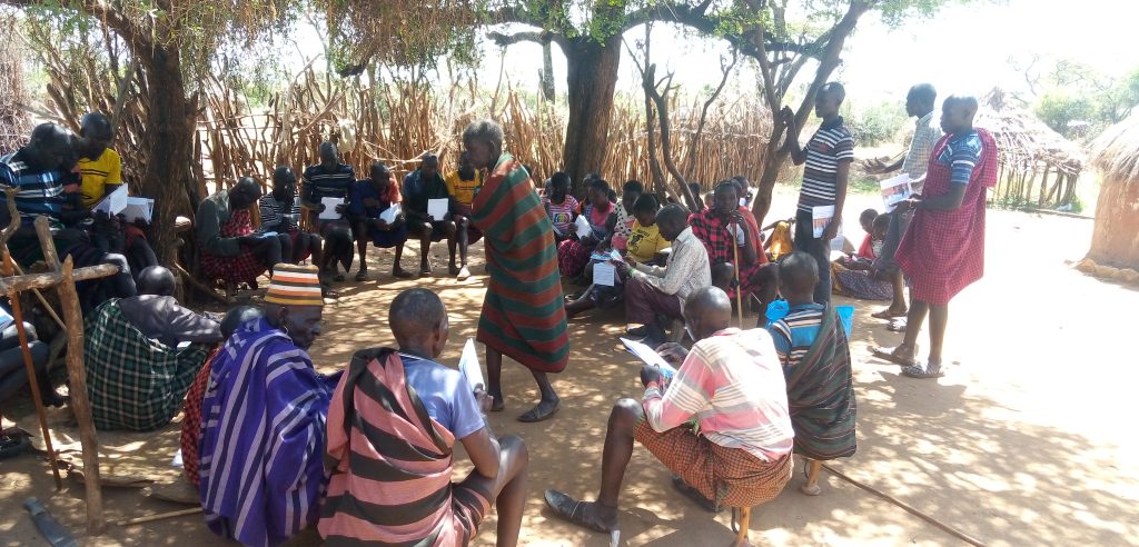 Community sensitization on various animal husbandry practices in Tapac. Photo Credit: Gordon Obin, GUCC