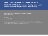 Introductory Training on the Use of Data for Decision Making to Improve Water Security