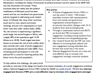 Increasing Youth Civic Engagement Through Tolerant Engagement Forums Lessons from a Randomized Control Trial