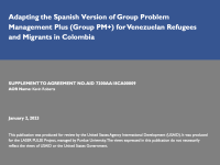 Adapting the Spanish Version of Group Problem Management Plus (Group PM+) for Venezuelan Refugees and Migrants in Colombia