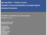 Bar ama Baro - “Teach or Learn”: Somalia’s Accelerated Quality Learning Program Baseline Evaluation