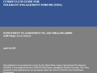 Curriculum Guide for Tolerant Engagement Forums (TEFs)