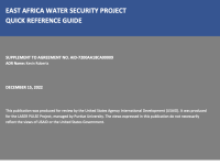 East Africa Water Security Project Quick Reference Guide