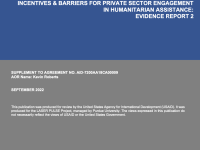 Incentives & Barriers for Private Sector Engagement in Humanitarian Assistance: Evidence Report 2