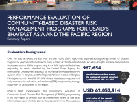 Performance Evaluation of Community-Based Disaster Risk Management Programs for USAID’s BHA/East Asia and the Pacific Region: Summary Report