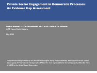 Private Sector Engagement in Democratic Processes: An Evidence Gap Assessment