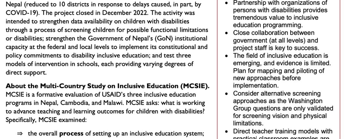 MCSIE Nepal Policy Brief